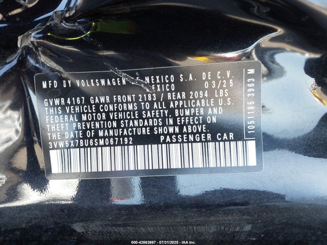 3VW5X7BU6SM067192 Volkswagen tsi