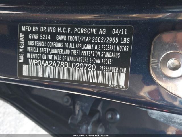 2011 PORSCHE PANAMERA WP0AA2A78BL020720 Photo 8