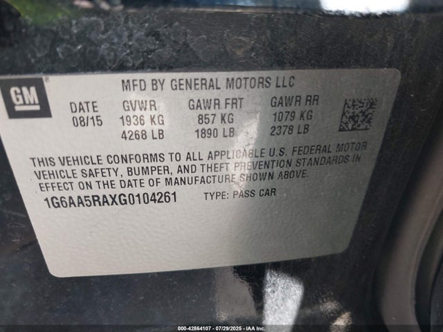 2016 CADILLAC ATS 1G6AA5RAXG0104261 Photo 8