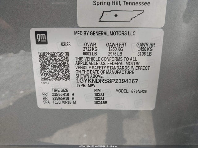 2023 CADILLAC XT5 1GYKNDRS8PZ194167 Photo 8