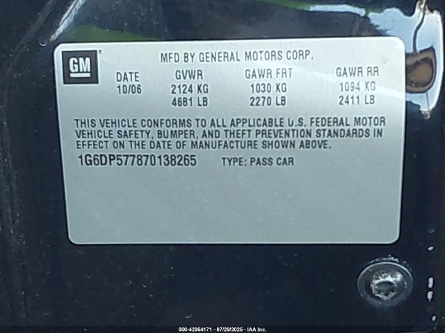2007 CADILLAC CTS 1G6DP577870138265 Photo 8