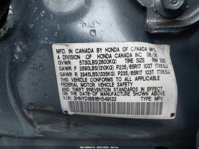 2006 ACURA MDX 2HNYD18816H549132 Photo 8