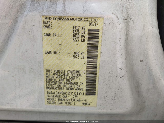 1N4AL3AP8HC273101 Nissan Altima