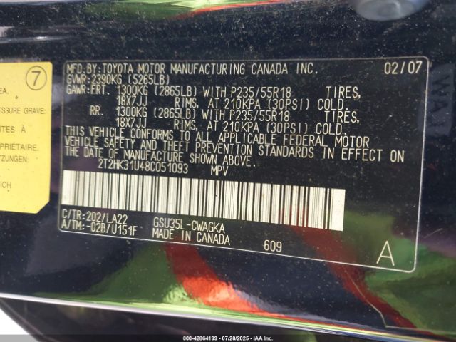 2008 LEXUS RX 350 2T2HK31U48C051093 Photo 8