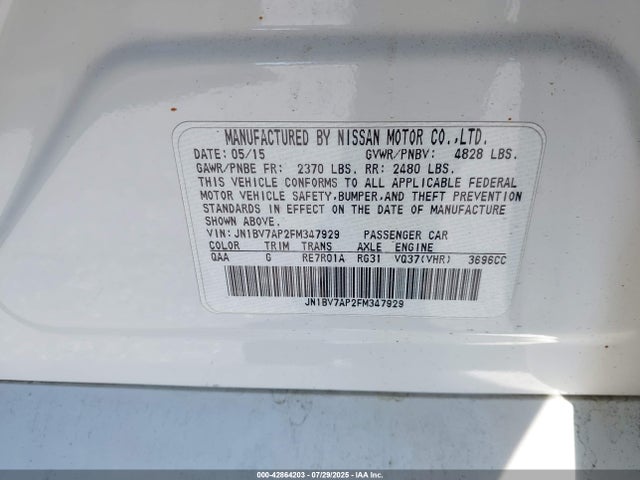 Infiniti Q50 2015 JN1BV7AP2FM347929 Image 9