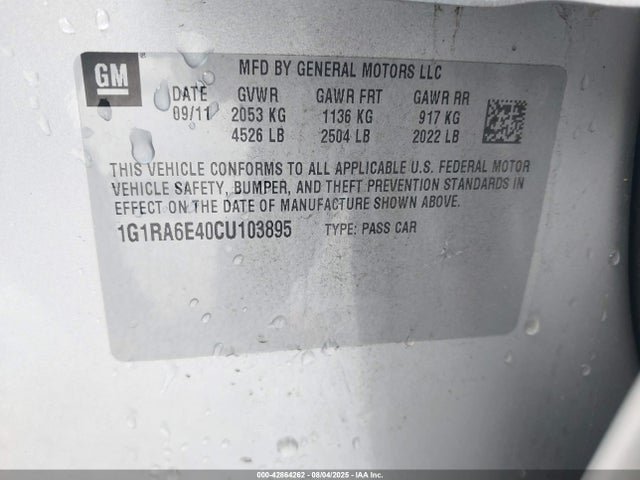 2012 CHEVROLET VOLT 1G1RA6E40CU103895 Photo 8