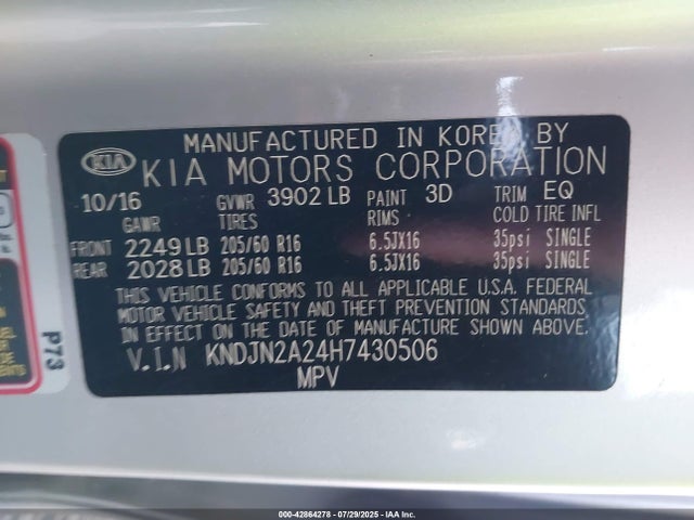 KNDJN2A24H7430506 KIA gdi