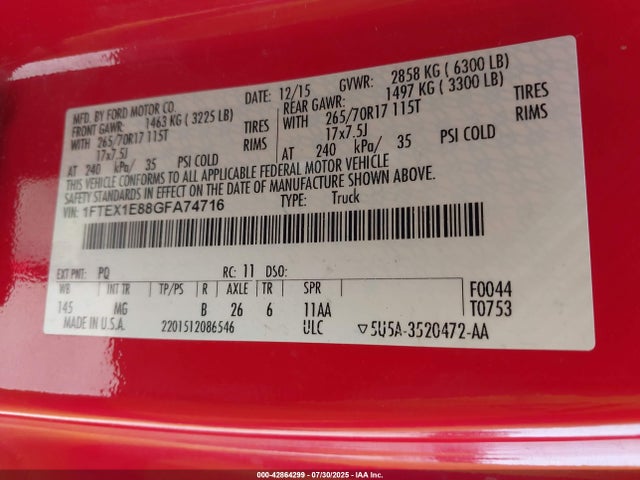 1FTEX1E88GFA74716 Ford F-150