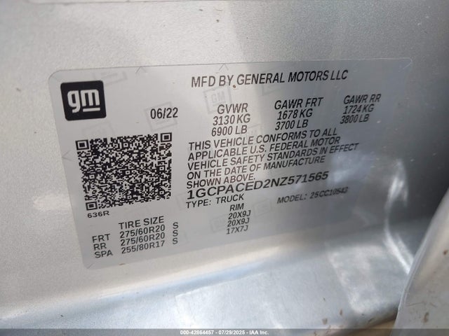 1GCPACED2NZ571565 Chevrolet l84