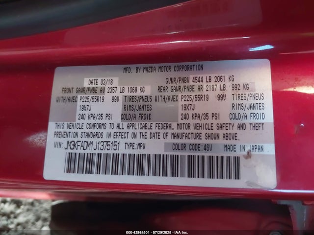 Mazda py cylinder deactivation 2018 JM3KFADM1J1375151 Image 9