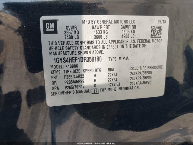 2013 CADILLAC ESCALADE ESV 1GYS4HEF1DR358180 Photo 8