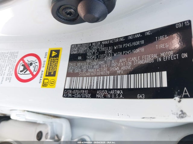 5TDZARFH7FS016529 Toyota 1ar-fe
