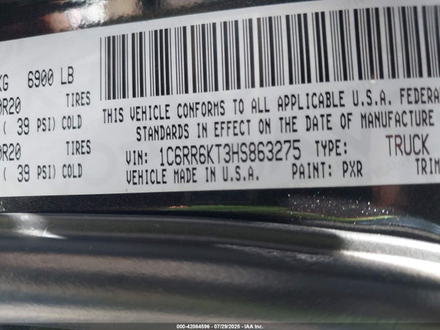RAM 1500 2017 1C6RR6KT3HS863275 Image 9