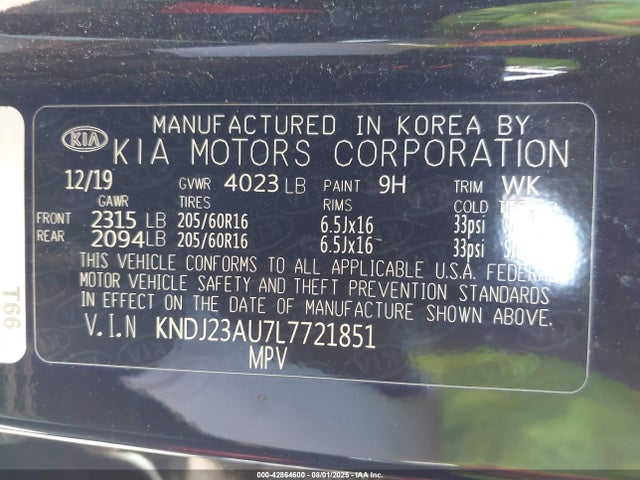 KNDJ23AU7L7721851 KIA mpi nu