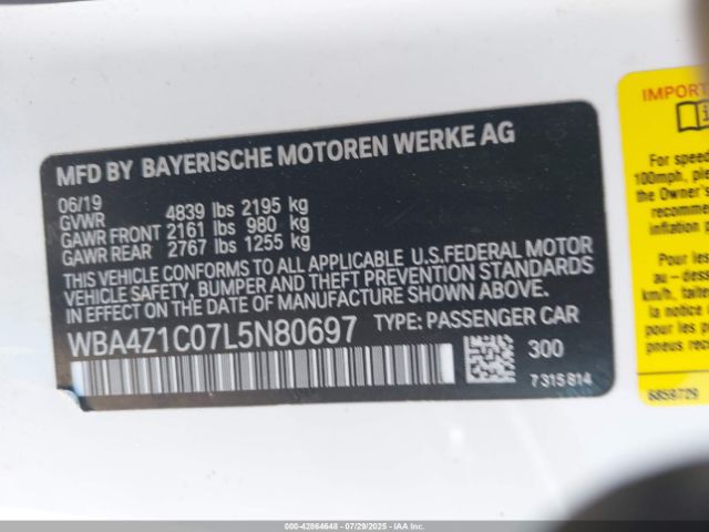 2020 BMW 430I WBA4Z1C07L5N80697 Photo 8