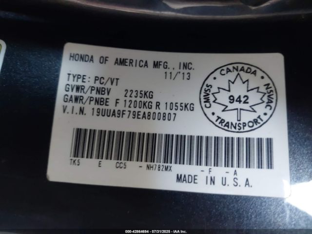 2014 ACURA TL 19UUA9F79EA800807 Photo 8