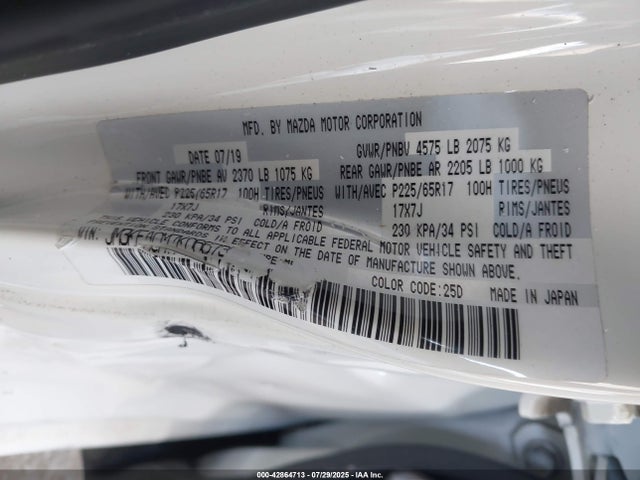 JM3KFACM7K0667332 Mazda py cylinder deactivation