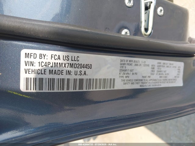 1C4PJMMX7MD204450 Jeep Cherokee
