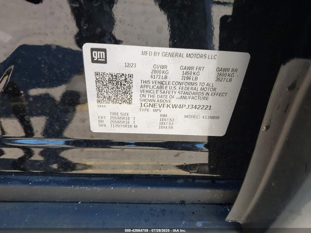 1GNEVFKW4PJ342221 Chevrolet lfy