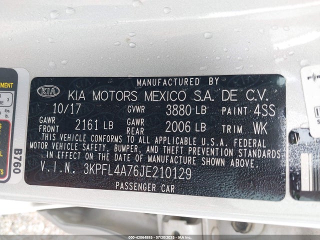 KIA mpi nu 2018 3KPFL4A76JE210129 Image 9