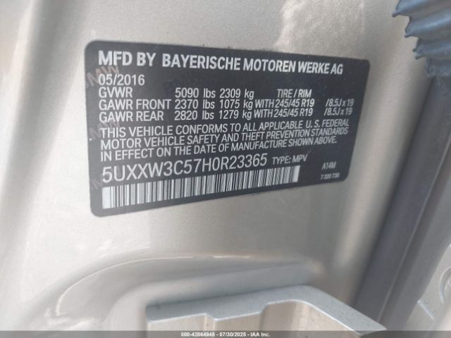 2017 BMW X4 5UXXW3C57H0R23365 Photo 8