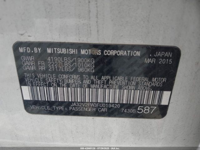 2015 MITSUBISHI LANCER JA32V2FW3FU019420 Photo 8