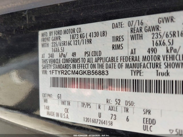 Ford 2016 2016 1FTYR2CM4GKB56883 Image 9