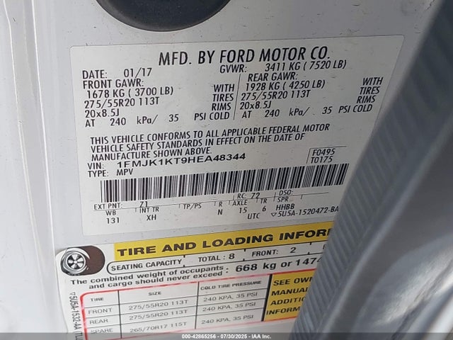 1FMJK1KT9HEA48344 Ford 3.5l gtdi ffv/gasoline