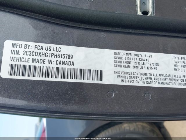 2023 DODGE CHARGER 2C3CDXHG1PH615789 Photo 8