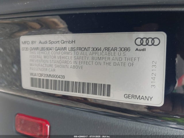 WUA1CBF20MN900439 Audi Rs 6 Avant Tfsi Quattro Tiptronic