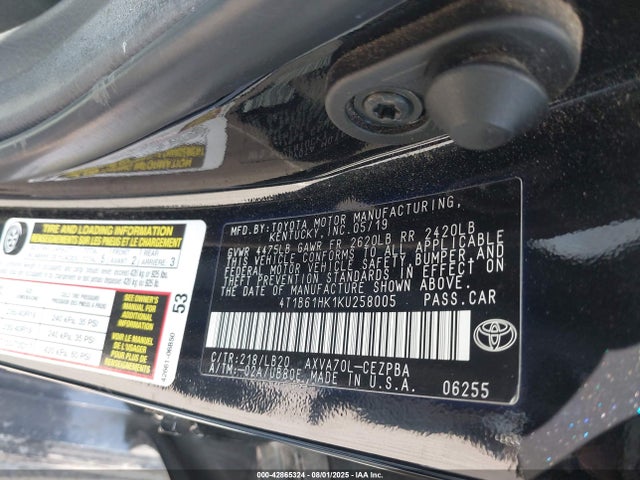 4T1B61HK1KU258005 Toyota a25a-fks