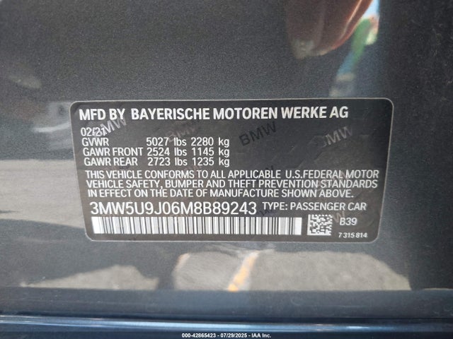 BMW M340I 2021 3MW5U9J06M8B89243 Image 9