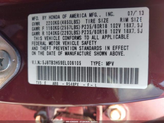 2014 ACURA RDX 5J8TB3H59EL006105 Photo 8