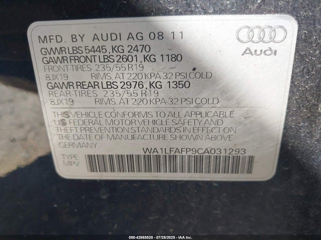 2012 AUDI Q5 WA1LFAFP9CA031293 Photo 8