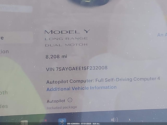 2025 TESLA MODEL Y 7SAYGAEE1SF232008 Photo 6