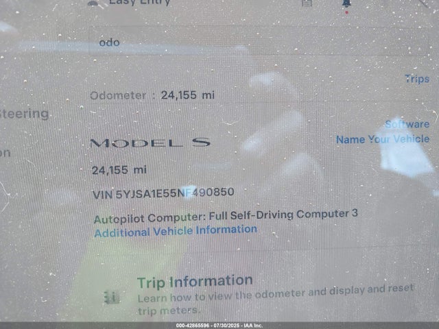 2022 TESLA MODEL S 5YJSA1E55NF490850 Photo 6