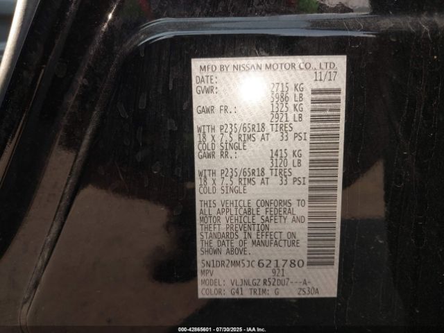 2018 NISSAN PATHFINDER 5N1DR2MM5JC621780 Photo 8