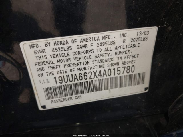 2004 ACURA TL 19UUA662X4A015780 Photo 8
