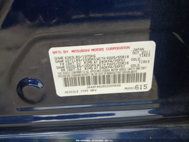 2012 MITSUBISHI OUTLANDER SPORT JA4AP4AU8CZ000699 Photo 8