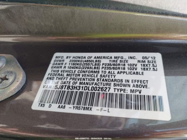 2013 ACURA RDX 5J8TB3H31DL002627 Photo 8