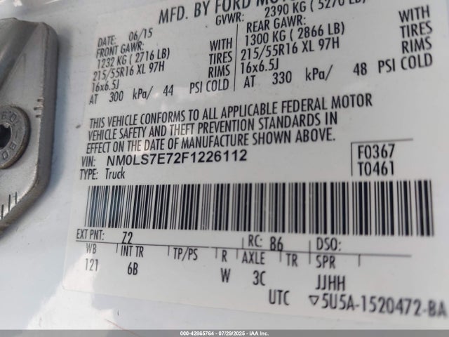 NM0LS7E72F1226112 Ford 2015