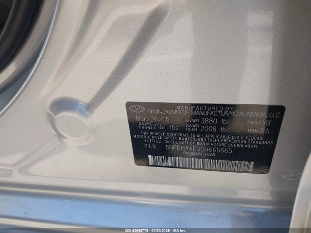 5NPDH4AE3GH666665 Hyundai dohc mpi nu