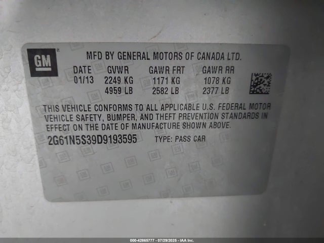 2013 CADILLAC XTS 2G61N5S39D9193595 Photo 8