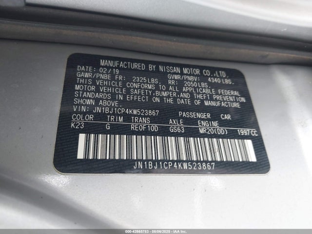 JN1BJ1CP4KW523867 Nissan ROGUE SPORT