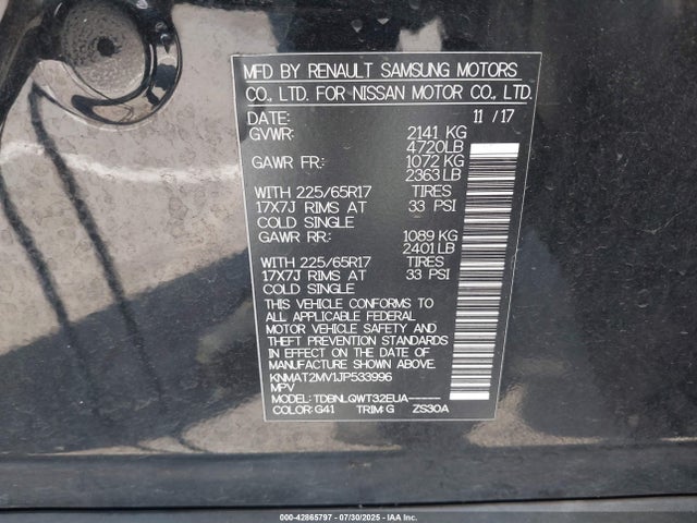 KNMAT2MV1JP533996 Nissan Rogue