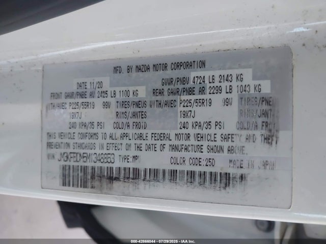 Mazda py cylinder decativation 2021 JM3KFBDM5M1348853 Image 9