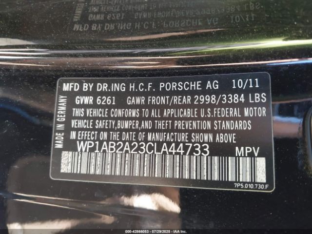 2012 PORSCHE CAYENNE WP1AB2A23CLA44733 Photo 8