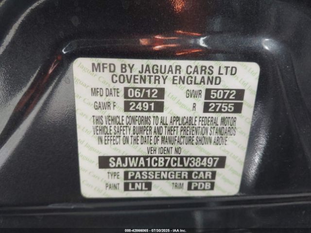 2012 JAGUAR XJ SAJWA1CB7CLV38497 Photo 8