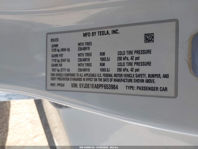 2023 TESLA MODEL 3 5YJ3E1EA8PF653984 Photo 8