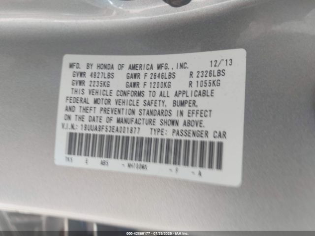 2014 ACURA TL 19UUA9F53EA001877 Photo 8